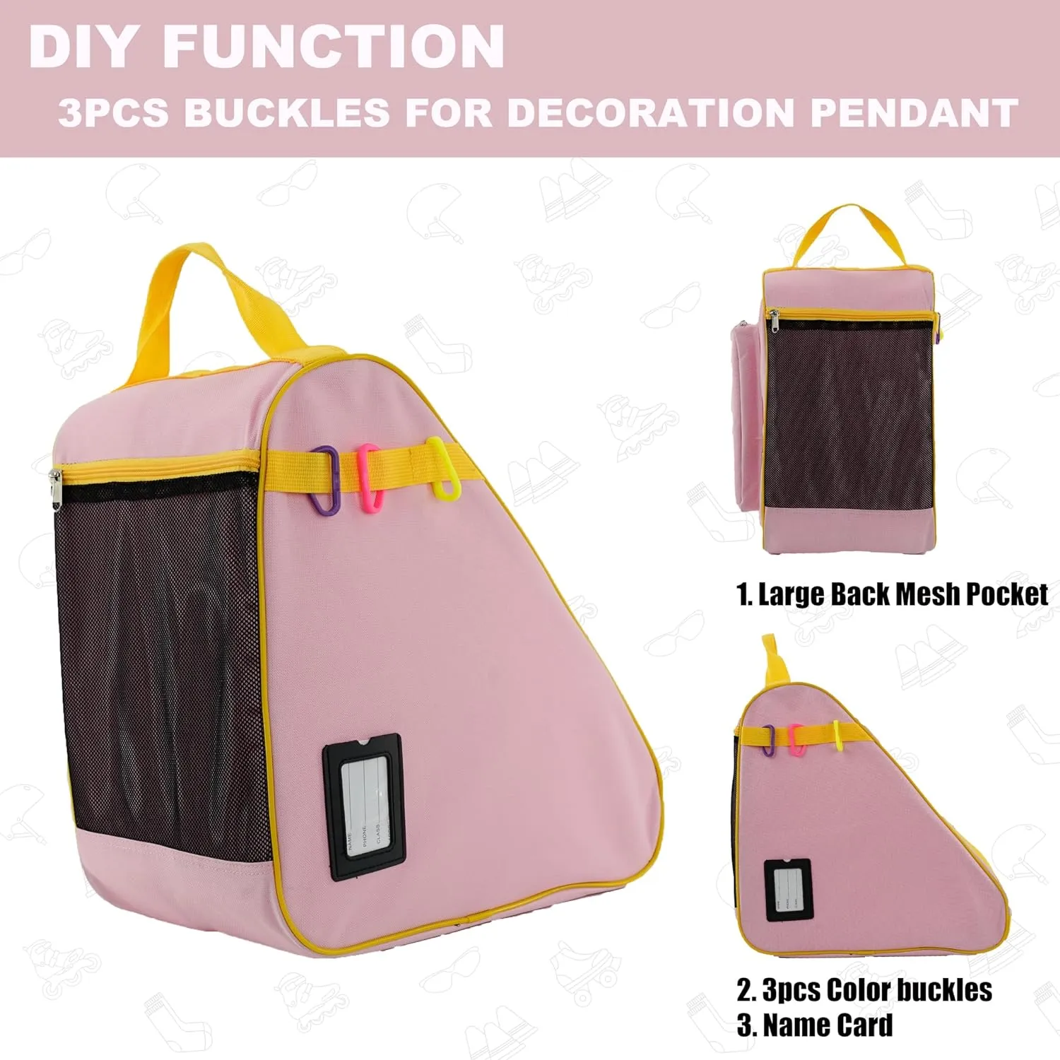 Skate Bag for Ice, Inline, Roller & Quad Skates - Kids & Adults