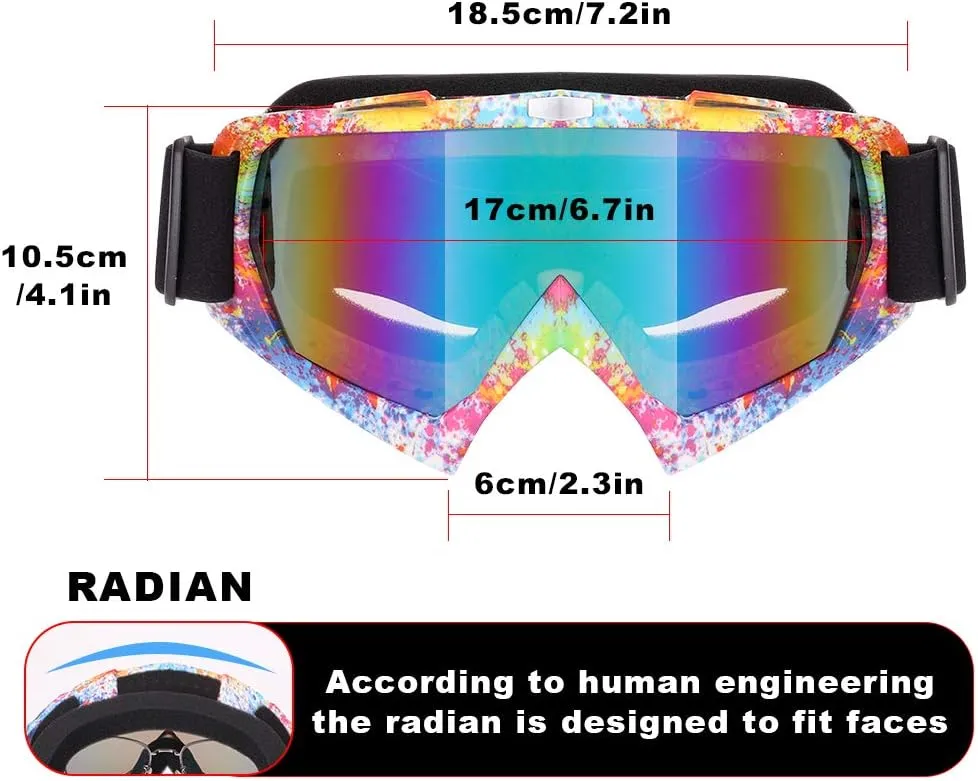 Ski Goggles, 2 Pack Motorcycle Goggles Snowboard Glasses Men Women UV Protection Anti-Glare