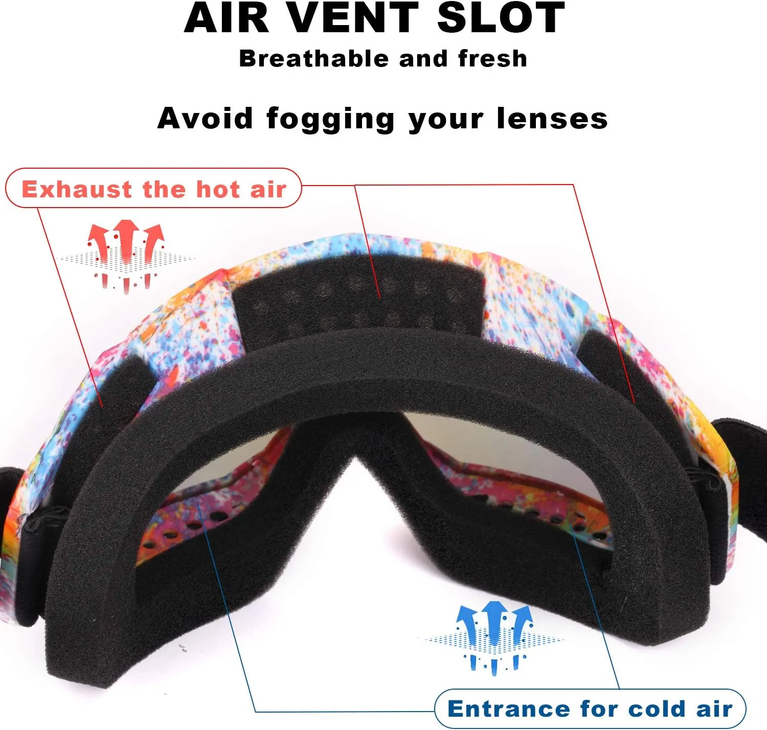 Ski Goggles, 2 Pack Motorcycle Goggles Snowboard Glasses Men Women UV Protection Anti-Glare