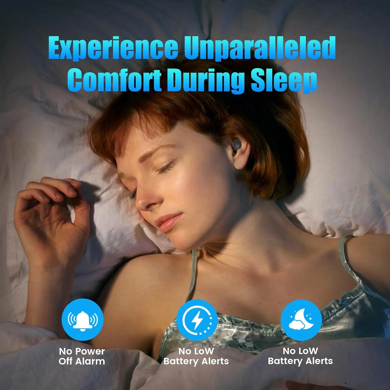 Sleep Earbuds for Side Sleepers Wireless Earbuds Comfortable Noise Blocking LED Power Display Music Sleep Dual Mode for Sleeping Working Hiking (Apricot)