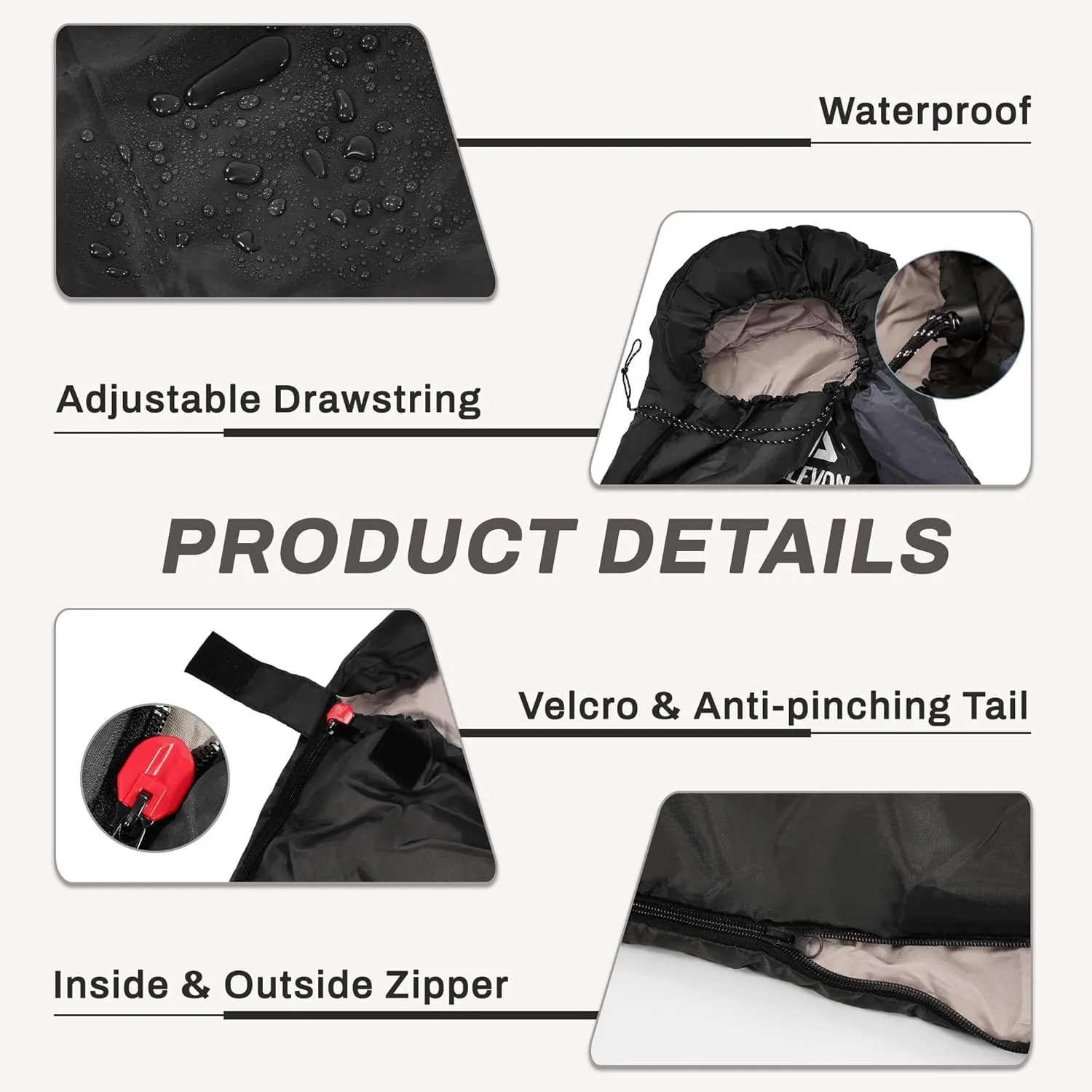 Sleeping Bag for Adults Teens Kids Cold Warm Weather, Portable Waterproof & Lightweight, Compact with Compression Sack, for 3-4 Seasons Camping, Backpacking, Hiking, Travel, Indoors Outdoors