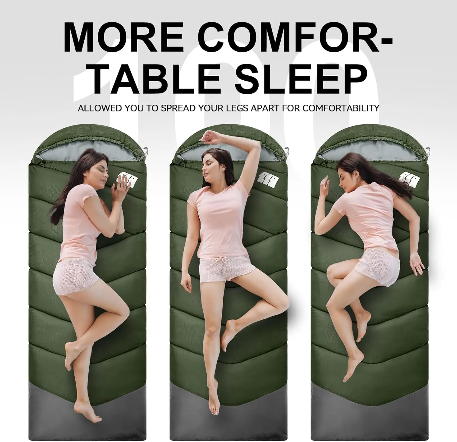 Sleeping Bags for Adults Cold Weather,Portable, Waterproof,Lightweight Sleeping Bag for Tall Girls Boys with Compression Sack for Warm Camping, Hiking, Outdoor & Indoor