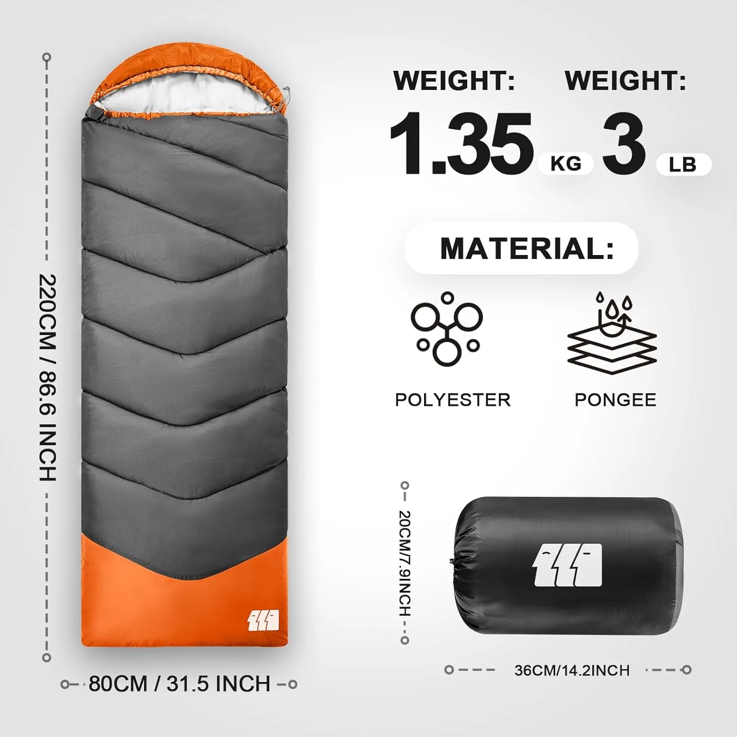 Sleeping Bags for Adults Cold Weather,Portable, Waterproof,Lightweight Sleeping Bag for Tall Girls Boys with Compression Sack for Warm Camping, Hiking, Outdoor & Indoor