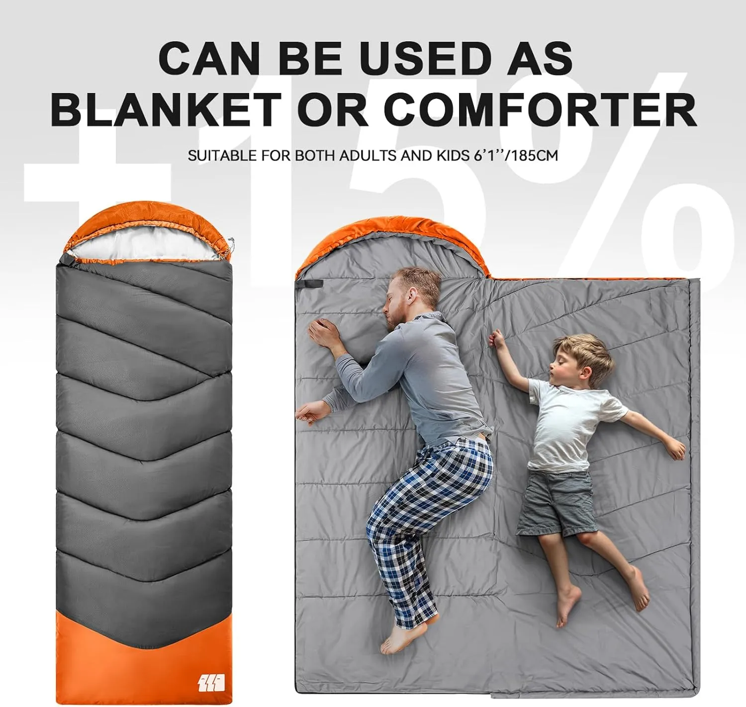 Sleeping Bags for Adults Cold Weather,Portable, Waterproof,Lightweight Sleeping Bag for Tall Girls Boys with Compression Sack for Warm Camping, Hiking, Outdoor & Indoor