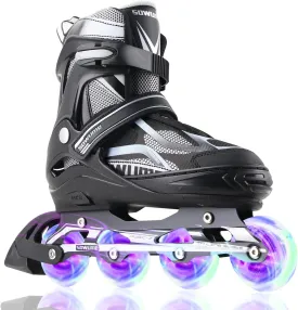 Sowume Adjustable Blades for Roller Adult Female, Male, Women and Men, Roller Skates for Blades for Kids, Girls and Boys, Inline Skates with All Light Up Wheels, Patines para Mujer and adultos Hombre