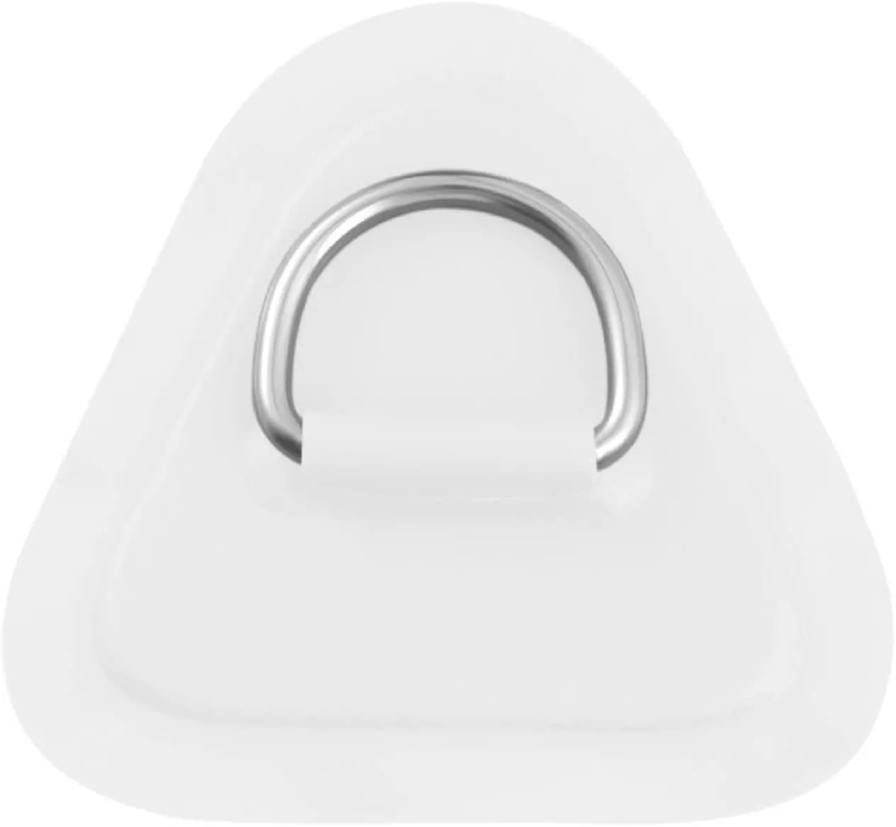 Stainless Steel D-Ring Pad PVC Triangle Patch with 8.2ft Bungee Cord and 6pcs Hooks for Inflatable Boat Sup Kayak Canoe Deck Surfboard Raft Stand Up Paddle Board (4pcs- White)