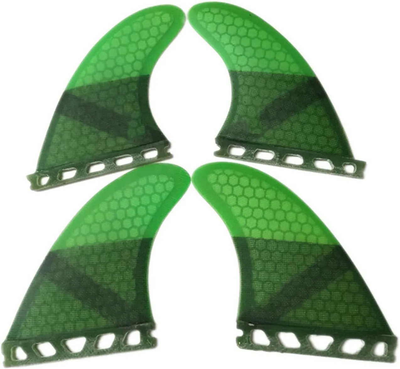 Surf SUP Fin Surfboard Rudder Four-Piece Fin Surfing Tail Fin for Longboard Surfboard Paddleboard (Green K2.1)