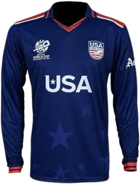 T-Shirt 2024 World Cup New Team USA Jersey T20 Cricket WC USA Cricket Team, Blue