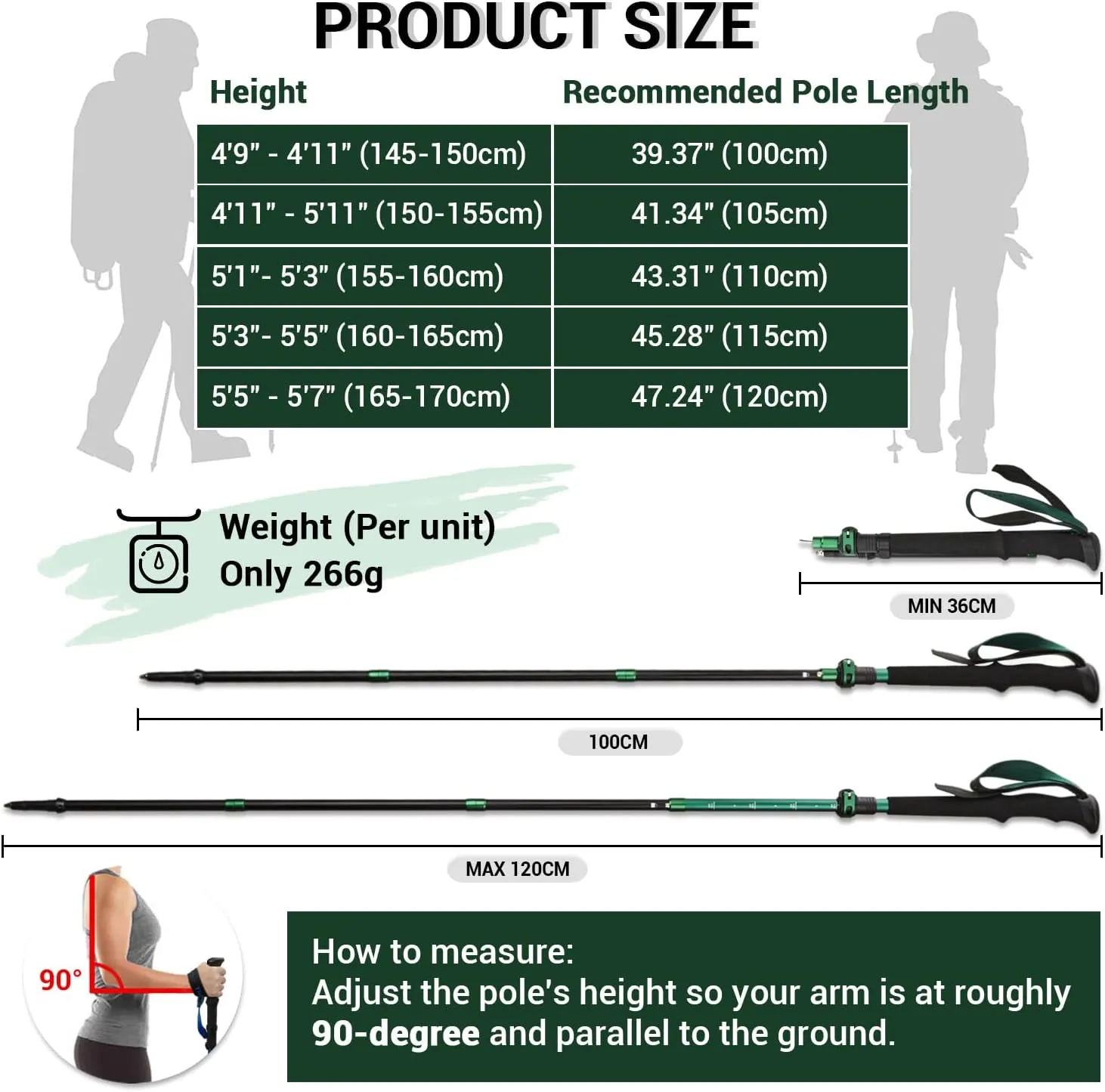 TheFitLife Collapsible Trekking Poles for Hiking  Lightweight Folding Walking Sticks for Men and Women with Extra-Long Foam Handle and Metal Flip Lock