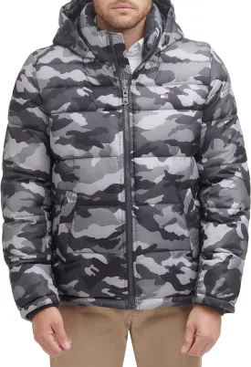 Tommy Hilfiger Men's Down Alternative Hooded Puffer Jacket (Standard and Big & Tall)