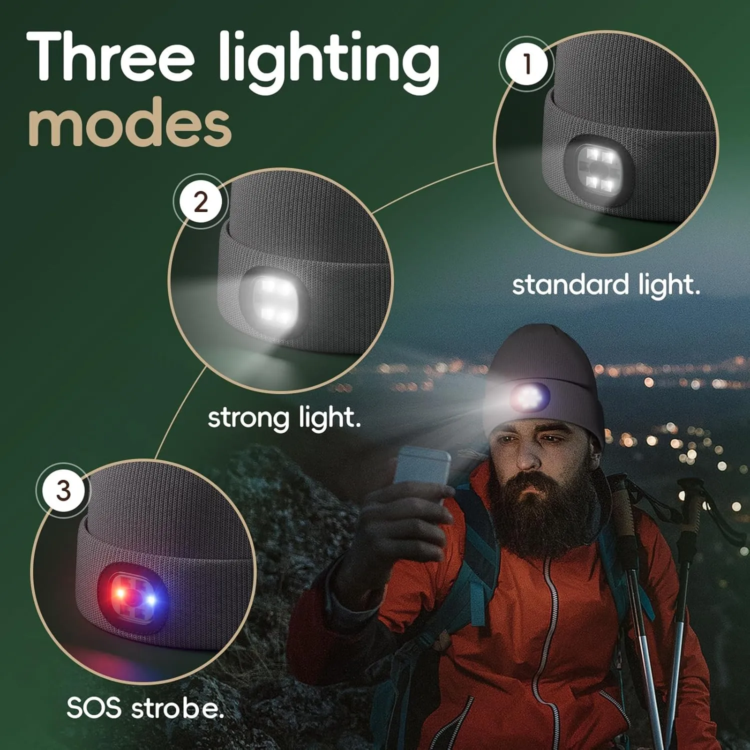 Unisex Beanie with The Light, Gifts for Men Women Husband Him