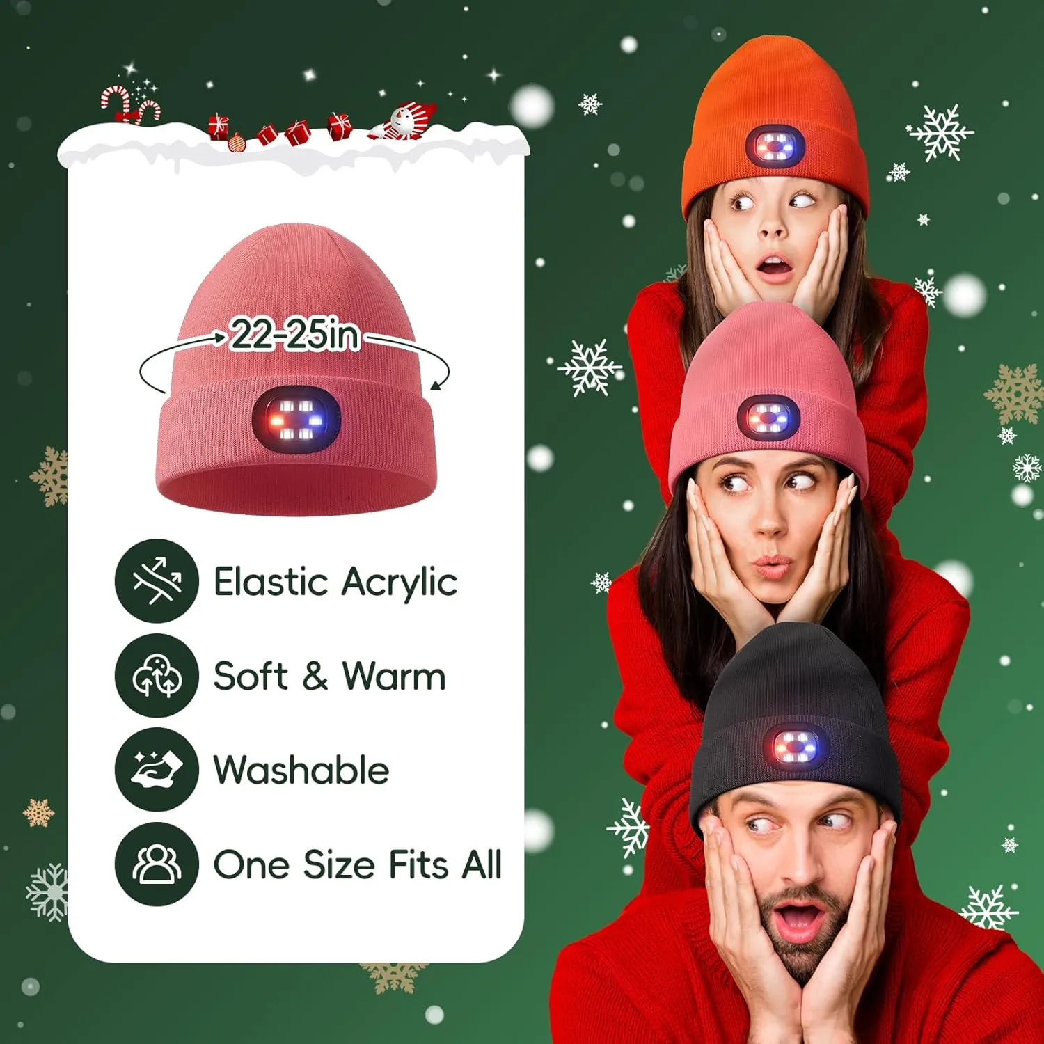 Unisex Beanie with The Light, Gifts for Men Women Husband Him