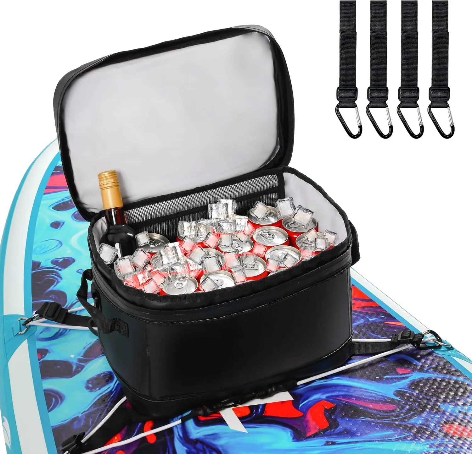 UPWELL Paddle Board Accessories - Waterproof SUP Cooler Deck Bag, PVC Dry Bag, 30 Cans Surf Kayak Cooler