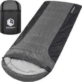 VENTURE 4TH Backpacking Sleeping Bag  XXL, Double and Single Sizes - Lightweight Warm & Cold Weather Sleeping Bags for Adults, Kids & Couples  Ideal for Hiking, Camping & Outdoor Adventures