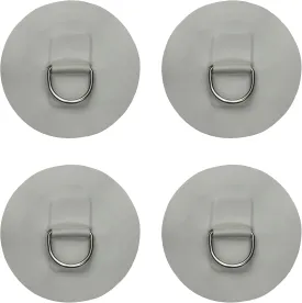 YYST 4 X Stainless Steel D-Ring Pad/Patch for PVC Inflatable Boat Raft Dinghy Kayak - No Glue Included- Instruction Included- Light Grey